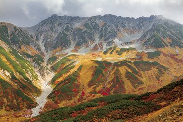 この秋に行きたい 至極の紅葉登山 第1回 立山黒部アルペンルートで楽々アクセス 山肌を色鮮やかに染める 紅葉 大劇場 立山 室堂 奥大日岳 登山 特集 Bravo Mountain