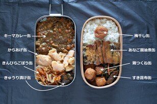 ＜花見弁当のおかず、じつは「ALL缶詰」なんです＞キーマカレーに唐揚げ、梅干しまで「手間をかけずにこんな弁当ができました」【缶詰博士の缶たん”CAN”P料理 vol.28】