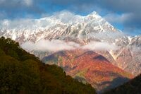 【紅葉登山】「山頂までわずか15分！」 雲海の名所“小熊山”で森歩き＆新雪眩しい北アルプスの山稜を望む“黒沢高原”へ  長野県大町市・2023年