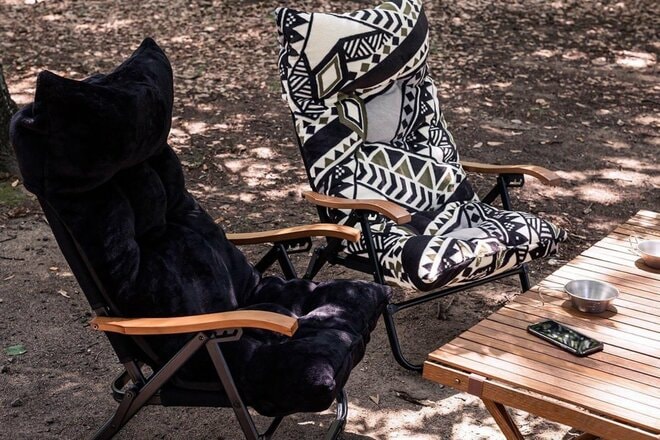 秋冬キャンプの主役「焚き火」をトコトン堪能する「難燃チェアカバー&ブランケット」！  4色カラバリ、選べるサイズ、汎用性もの画像001