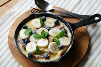  “ニトリ”のミニスキレットで作る簡単キャンプデザート「豆乳パンプディング」【季節の外ごはん vol.40】