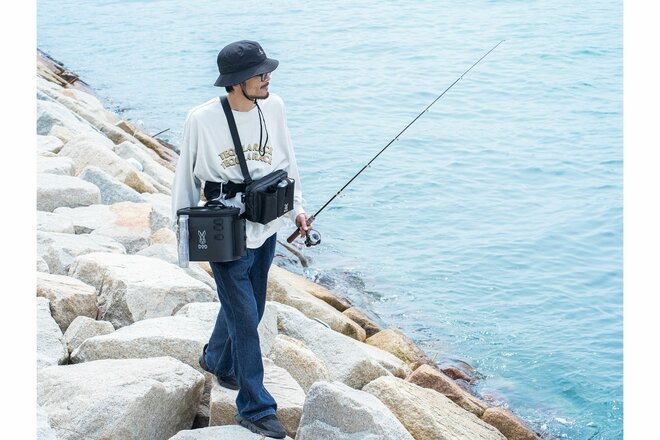 DOD「うらしまバケツ」で快適フィッシング！  肩・腰で装着、ロッドホルダー、小道具吊りほか「多機能＆超機動力」で釣りがもっと身軽に！の画像002