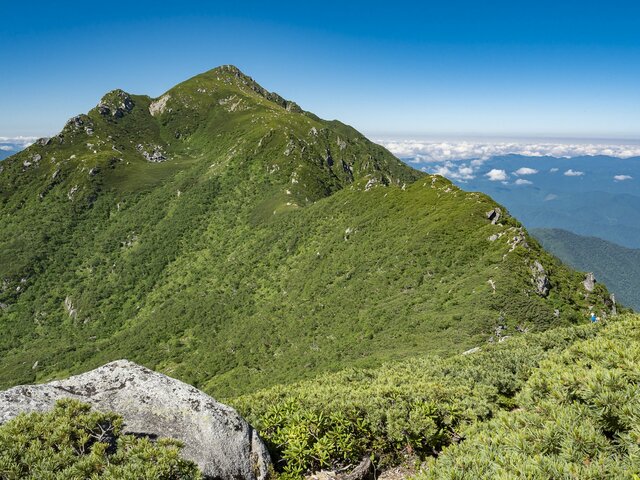 分岐から見た三ノ沢岳