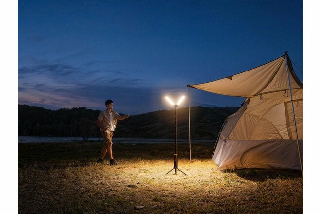 1台で何役も「キャンプの灯り」こなします！  BougeRV「T1 内蔵スタンド式LEDランタン」 高さ約170cmの広照射・ハンディ＆給電＆色温度3種の多機能！の画像002
