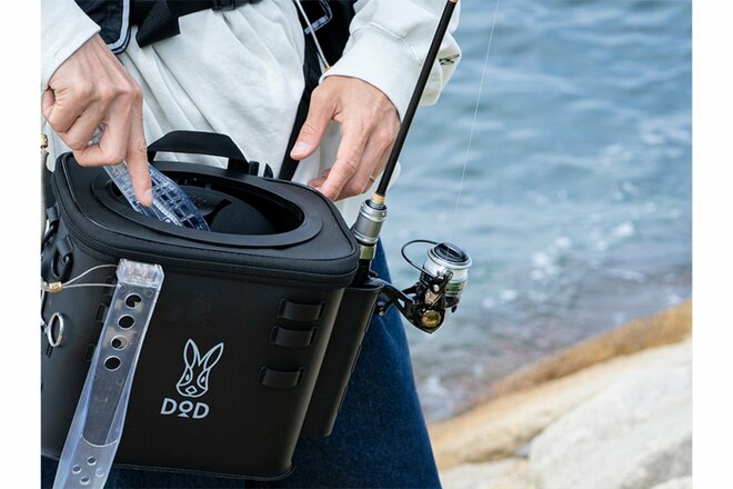 DOD「うらしまバケツ」で快適フィッシング！  肩・腰で装着、ロッドホルダー、小道具吊りほか「多機能＆超機動力」で釣りがもっと身軽に！の画像006