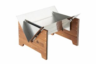 【燃えてしまわないの？ でも…なぜ？】木材使用の焚き火台「天然木の土台」はデザイン＆環境配慮の “次世代感” アリ！ 「LOGOS ウッディファイヤーベース」