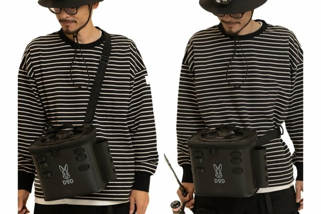 DOD「うらしまバケツ」で快適フィッシング！  肩・腰で装着、ロッドホルダー、小道具吊りほか「多機能＆超機動力」で釣りがもっと身軽に！の画像003